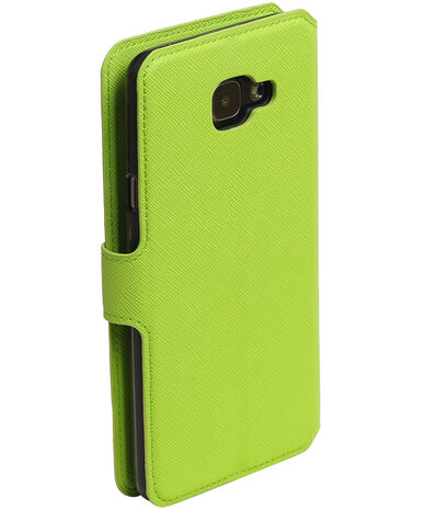 Groen Samsung Galaxy A7 2016 TPU wallet case booktype hoesje HM Book