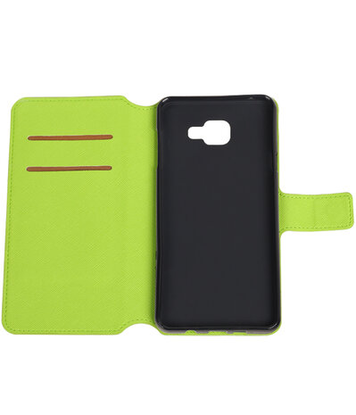 Groen Samsung Galaxy A7 2016 TPU wallet case booktype hoesje HM Book