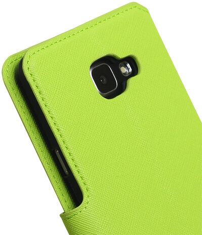 Groen Samsung Galaxy A7 2016 TPU wallet case booktype hoesje HM Book