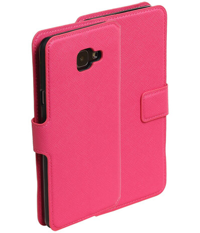 Roze Samsung Galaxy A7 2016 TPU wallet case booktype hoesje HM Book