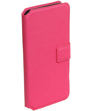 Roze Samsung Galaxy A7 2016 TPU wallet case booktype hoesje HM Book