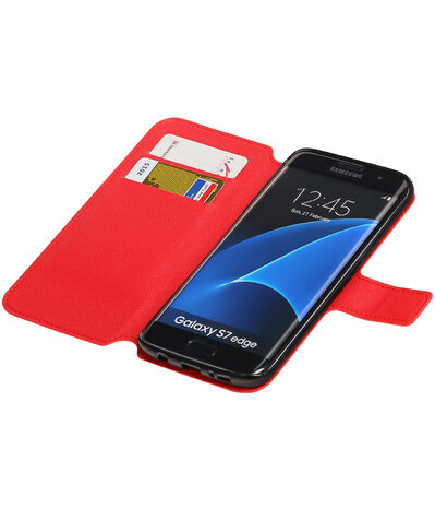 Rood Samsung Galaxy S7 Edge 2016 TPU wallet case booktype hoesje HM Book