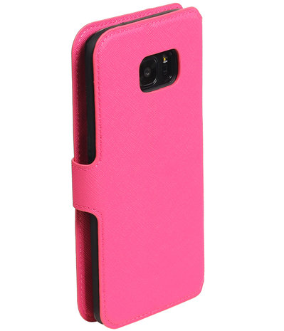 Roze Samsung Galaxy S7 Edge 2016 TPU wallet case booktype hoesje HM Book