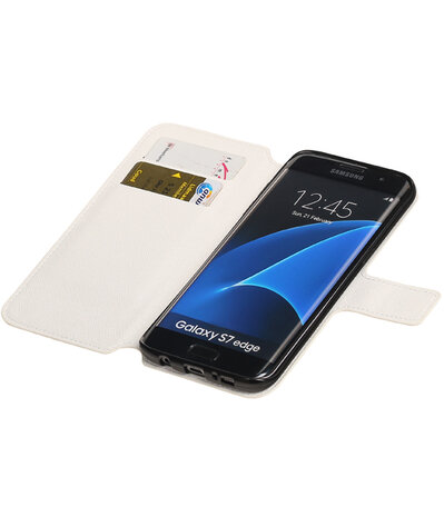 Wit Samsung Galaxy S7 Edge 2016 TPU wallet case booktype hoesje HM Book