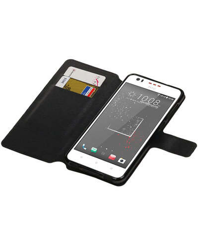 Zwart HTC Desire 825 TPU wallet case booktype hoesje HM Book