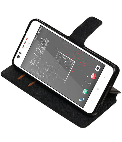 Zwart HTC Desire 825 TPU wallet case booktype hoesje HM Book