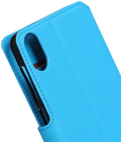 Blauw HTC Desire 825 TPU wallet case booktype hoesje HM Book