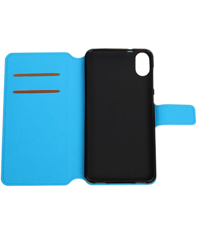 Blauw HTC Desire 825 TPU wallet case booktype hoesje HM Book