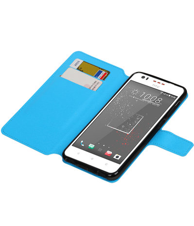 Blauw HTC Desire 825 TPU wallet case booktype hoesje HM Book