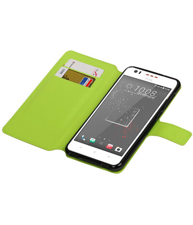 Groen HTC Desire 825 TPU wallet case booktype hoesje HM Book