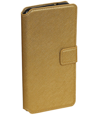 Goud HTC Desire 825 TPU wallet case booktype hoesje HM Book