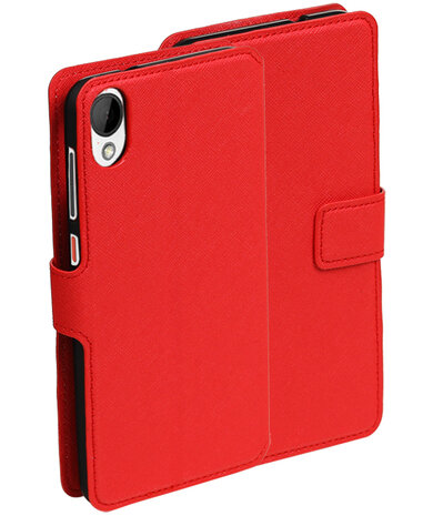 Rood HTC Desire 825 TPU wallet case booktype hoesje HM Book