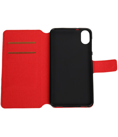 Rood HTC Desire 825 TPU wallet case booktype hoesje HM Book