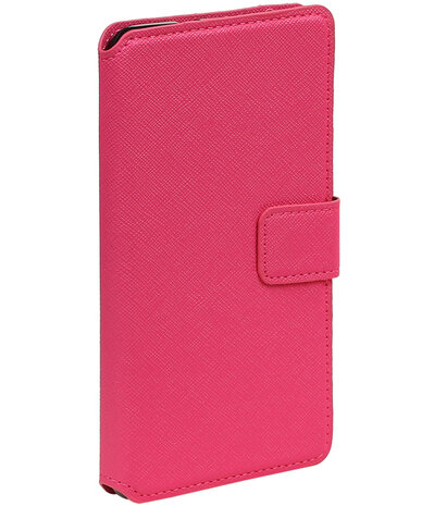 Roze Samsung Galaxy J1 2015TPU wallet case booktype hoesje HM Book