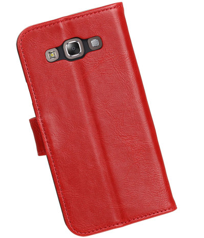 Rood Pull-Up PU booktype wallet hoesje voor Samsung Galaxy E5