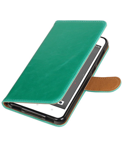 Groen Pull-Up PU booktype wallet hoesje voor HTC Desire 825