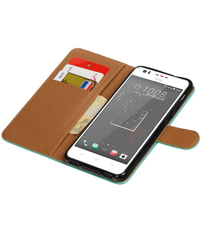 Groen Pull-Up PU booktype wallet hoesje voor HTC Desire 825