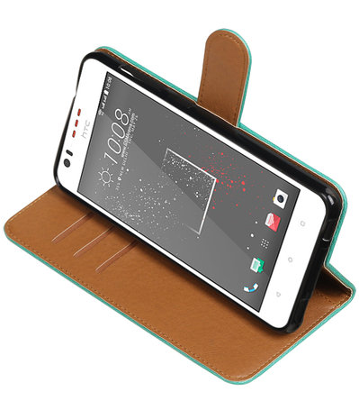 Groen Pull-Up PU booktype wallet hoesje voor HTC Desire 825