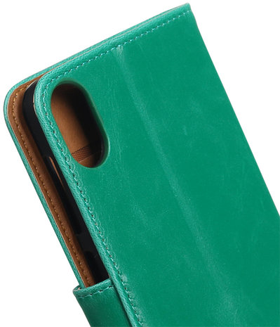 Groen Pull-Up PU booktype wallet hoesje voor HTC Desire 825