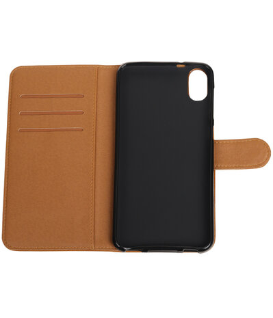 Bruin Pull-Up PU booktype wallet hoesje voor HTC Desire 825