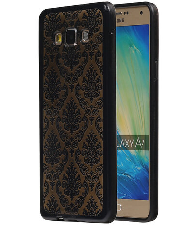 Zwart Brocant TPU back case cover hoesje voor Samsung Galaxy A7