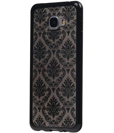 Zwart Brocant TPU back case cover hoesje voor Samsung Galaxy C7