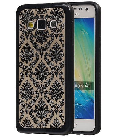 Zwart Brocant TPU back case cover hoesje voor Samsung Galaxy A3