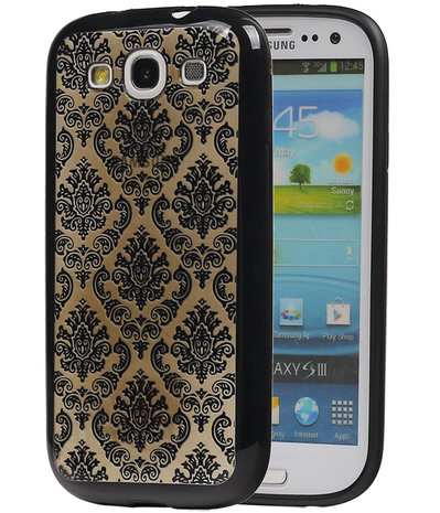 Zwart Brocant TPU back case cover hoesje voor Samsung Galaxy S3
