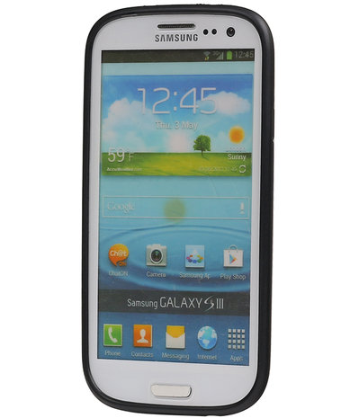Zwart Brocant TPU back case cover hoesje voor Samsung Galaxy S3