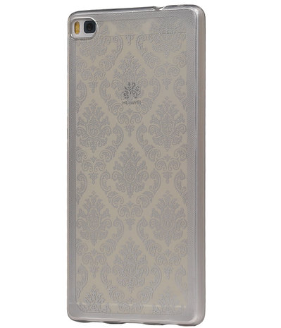 Zilver Brocant TPU back case cover hoesje voor Huawei P8