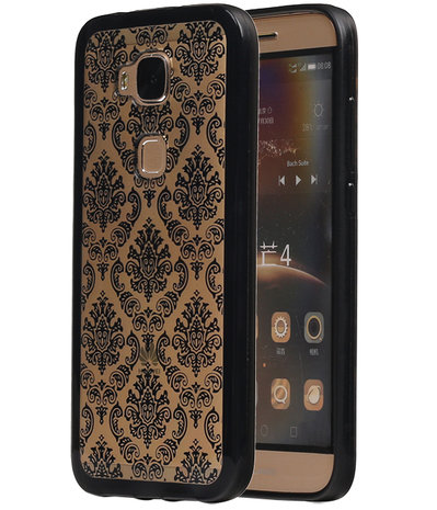 Zwart Brocant TPU back case cover hoesje voor Huawei G8