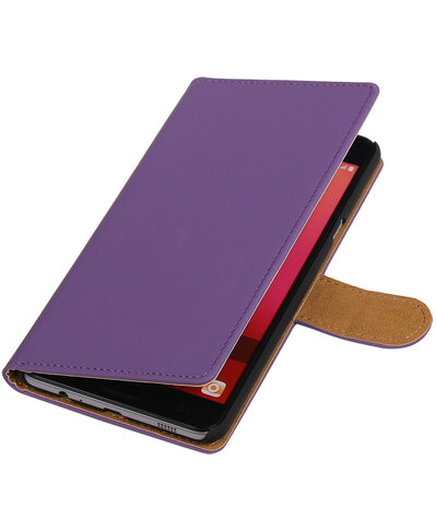 Paars Effen booktype wallet cover hoesje voor Samsung Galaxy C7