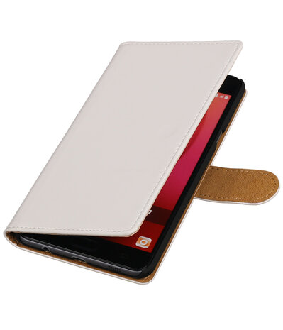 Wit Effen booktype wallet cover hoesje voor Samsung Galaxy C7