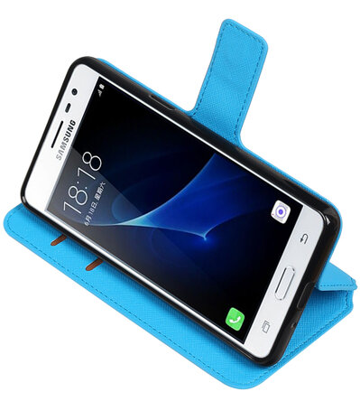 Blauw Samsung Galaxy J3 Pro TPU wallet case booktype hoesje HM Book