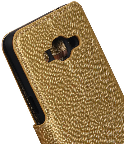 Goud Samsung Galaxy J3 Pro TPU wallet case booktype hoesje HM Book