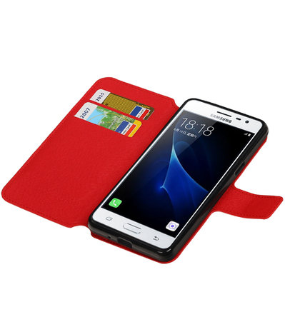 Rood Samsung Galaxy J3 Pro TPU wallet case booktype hoesje HM Book