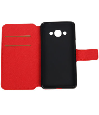 Rood Samsung Galaxy J3 Pro TPU wallet case booktype hoesje HM Book