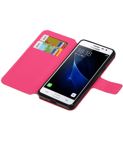 Roze Samsung Galaxy J3 Pro TPU wallet case booktype hoesje HM Book