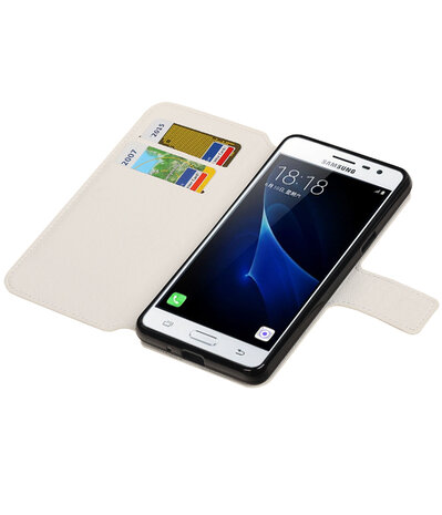 Wit Samsung Galaxy J3 Pro TPU wallet case booktype hoesje HM Book