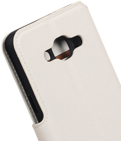 Wit Samsung Galaxy J3 Pro TPU wallet case booktype hoesje HM Book
