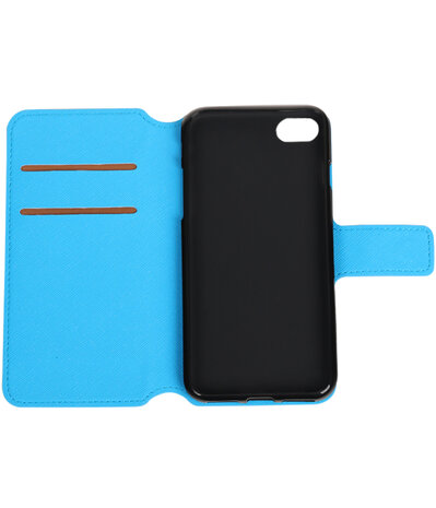 Blauw Apple iPhone 7 TPU wallet case booktype hoesje HM Book