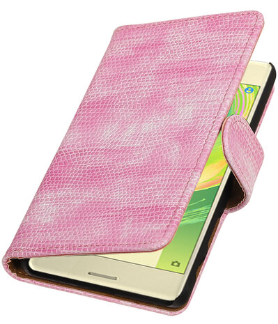 Roze Mini Slang booktype cover hoesje voor Sony Xperia X