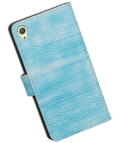 Turquoise Mini Slang booktype cover hoesje voor Sony Xperia X