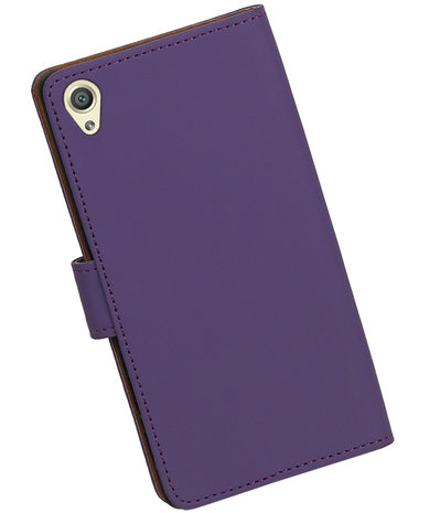 Paars Effen booktype cover hoesje voor Sony Xperia X