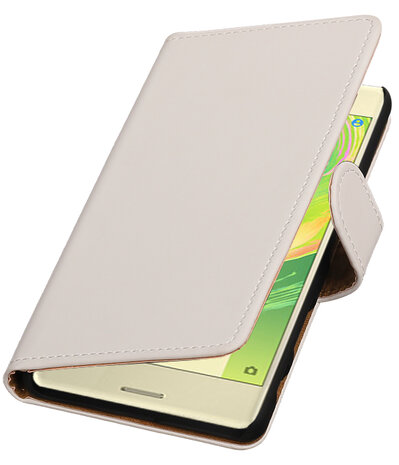 Wit Effen booktype cover hoesje voor Sony Xperia X