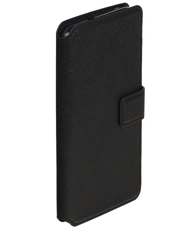 Zwart Huawei Honor Y6 II TPU wallet case booktype hoesje HM Book