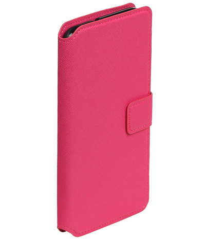 Roze Huawei Honor  Y6 II TPU wallet case booktype hoesje HM Book