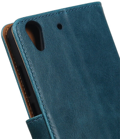 Blauw Pull-Up PU booktype wallet hoesje voor Huawei Honor 5A / Y6 II