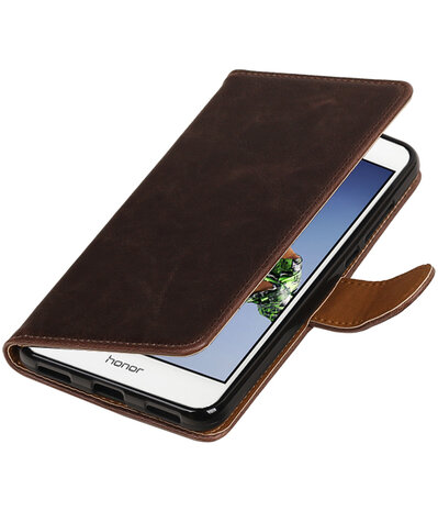 Mocca Pull-Up PU booktype wallet hoesje voor Huawei Honor 5A / Y6 II