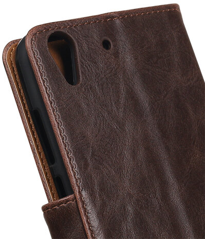 Mocca Pull-Up PU booktype wallet hoesje voor Huawei Honor 5A / Y6 II